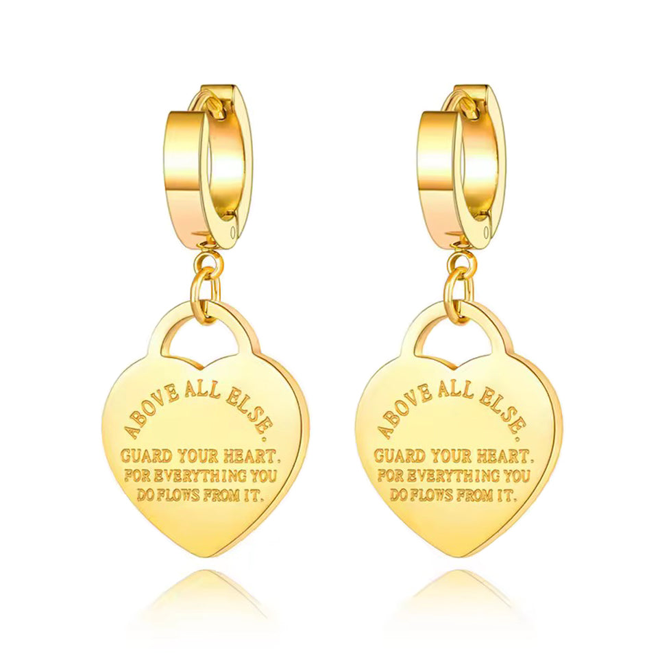 Aros Above All Else – Acero Inoxidable 316L con Gran Dije de Corazón
