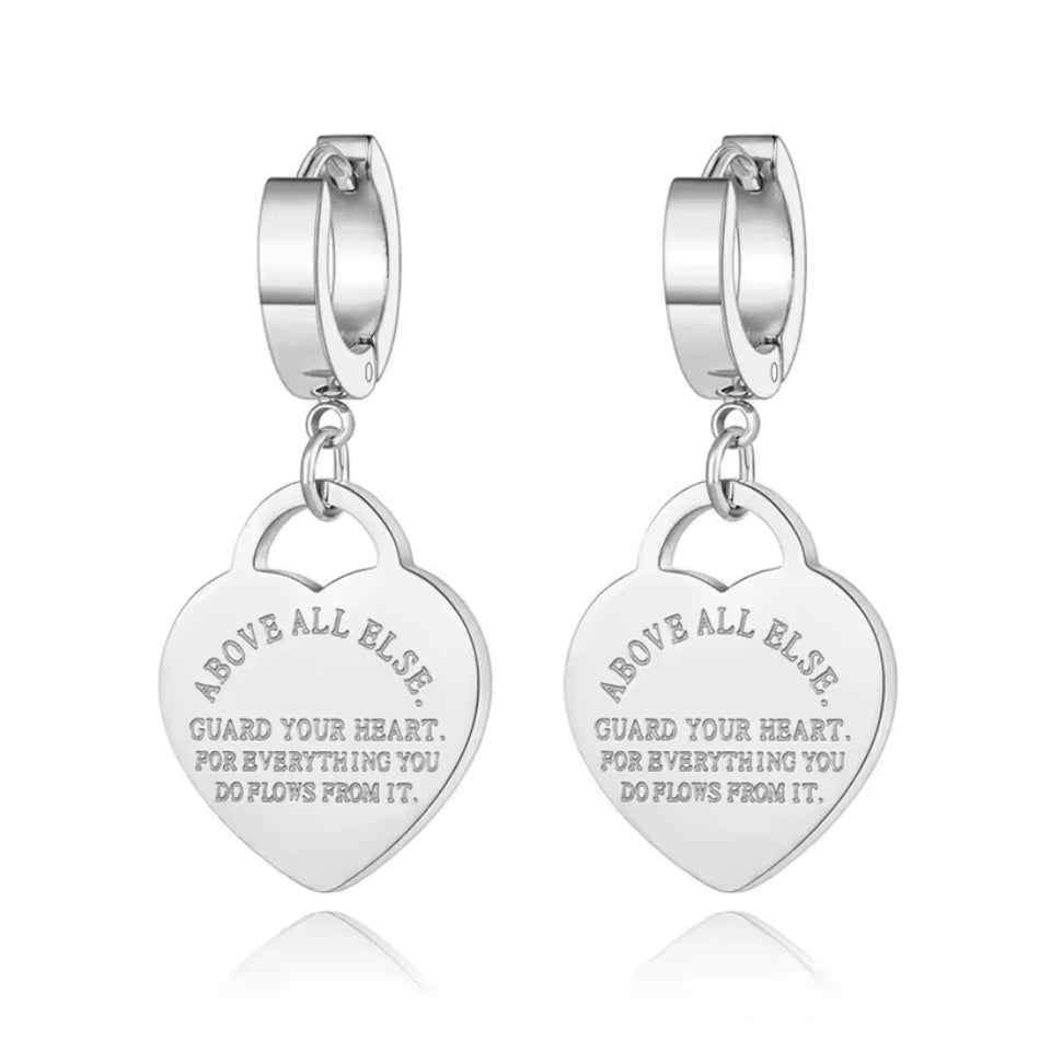 Aros Above All Else – Acero Inoxidable 316L con Gran Dije de Corazón