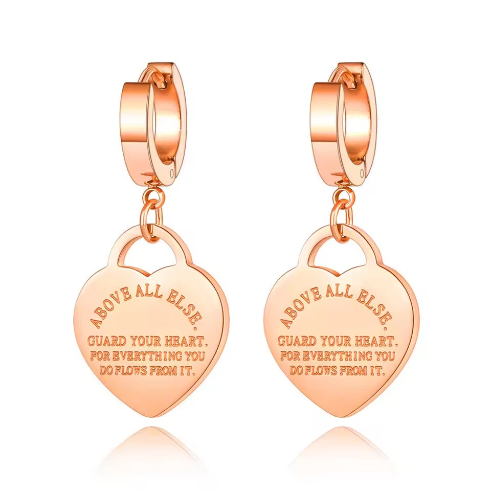 Aros Above All Else – Acero Inoxidable 316L con Gran Dije de Corazón