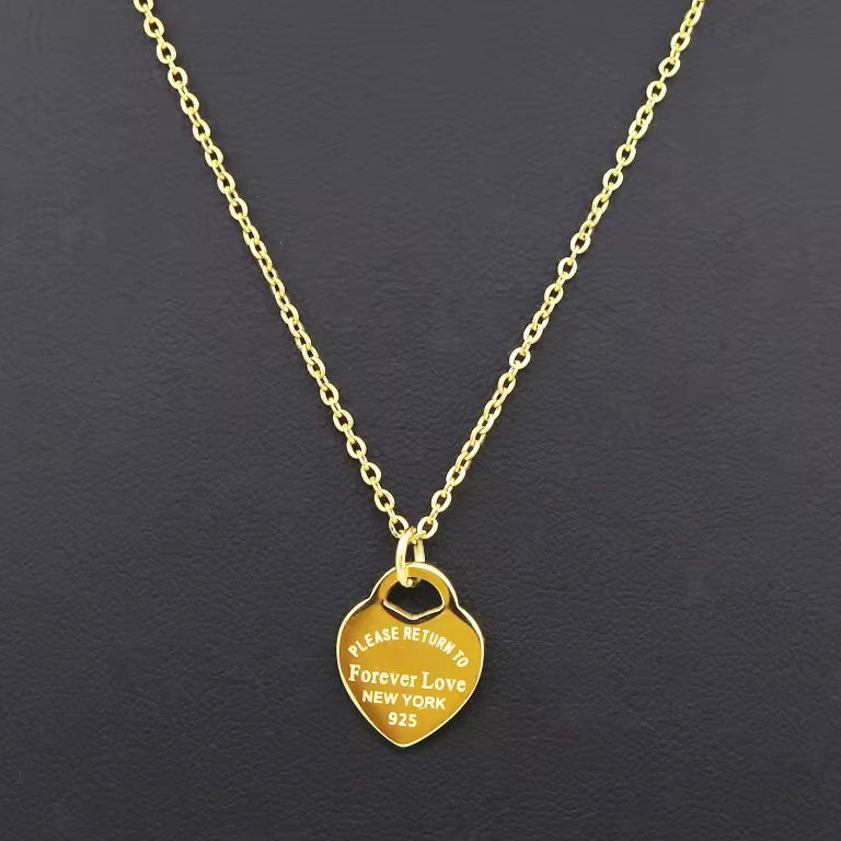 Collar Forever Love – Dije Corazón en Acero Inoxidable 316L