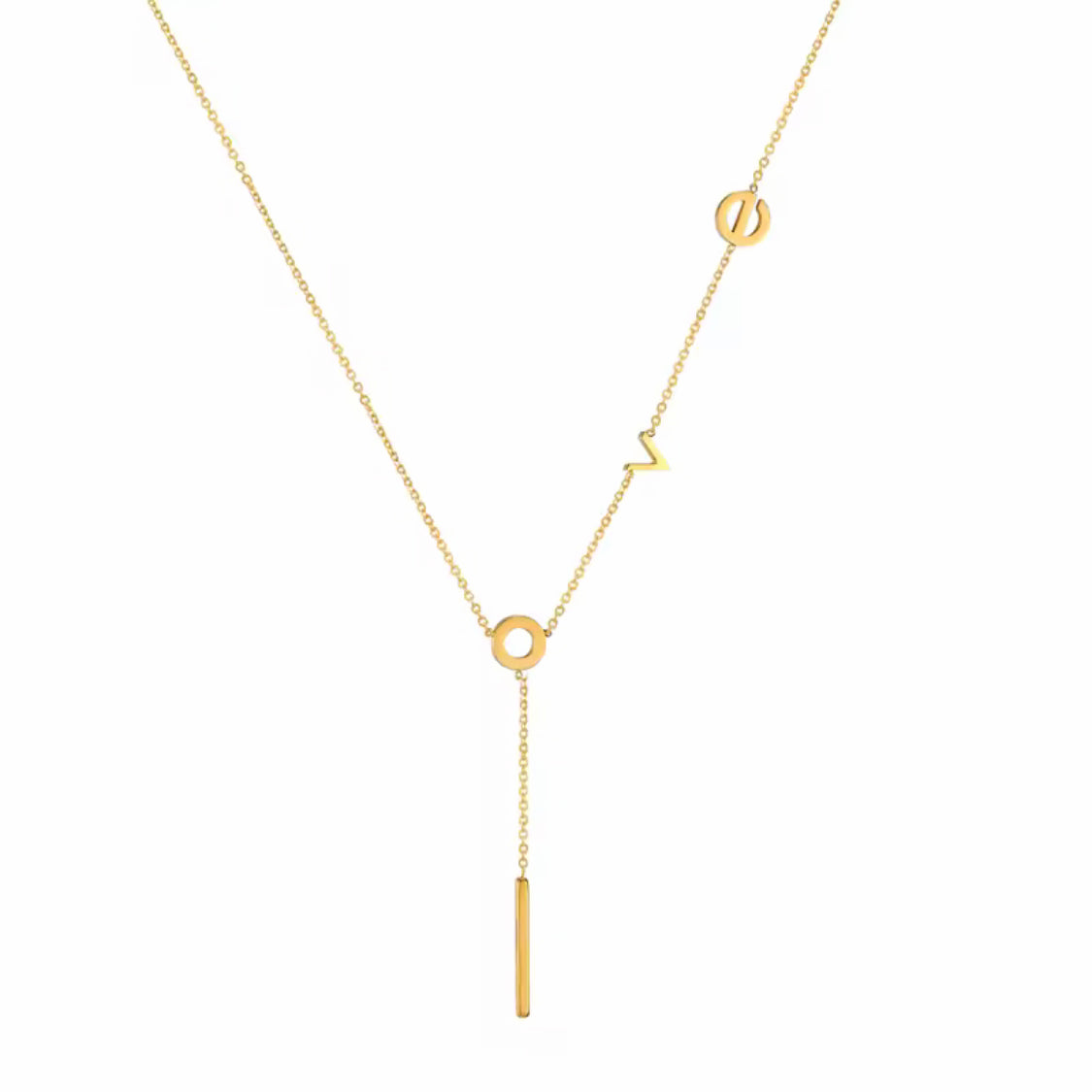 Collar LOVE Minimalist – Acero Inoxidable 316L con Diseño de Letras